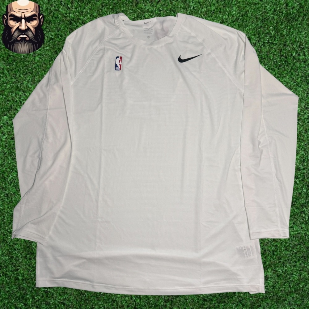 Nike NBA Pro Compression White Long Sleeve Shirt CI0464-100 Men's Size 2XL